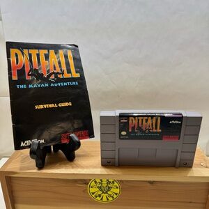 Pitfall: The Mayan Adventure With Booklet (Super Nintendo - SNES- 1994) Tested